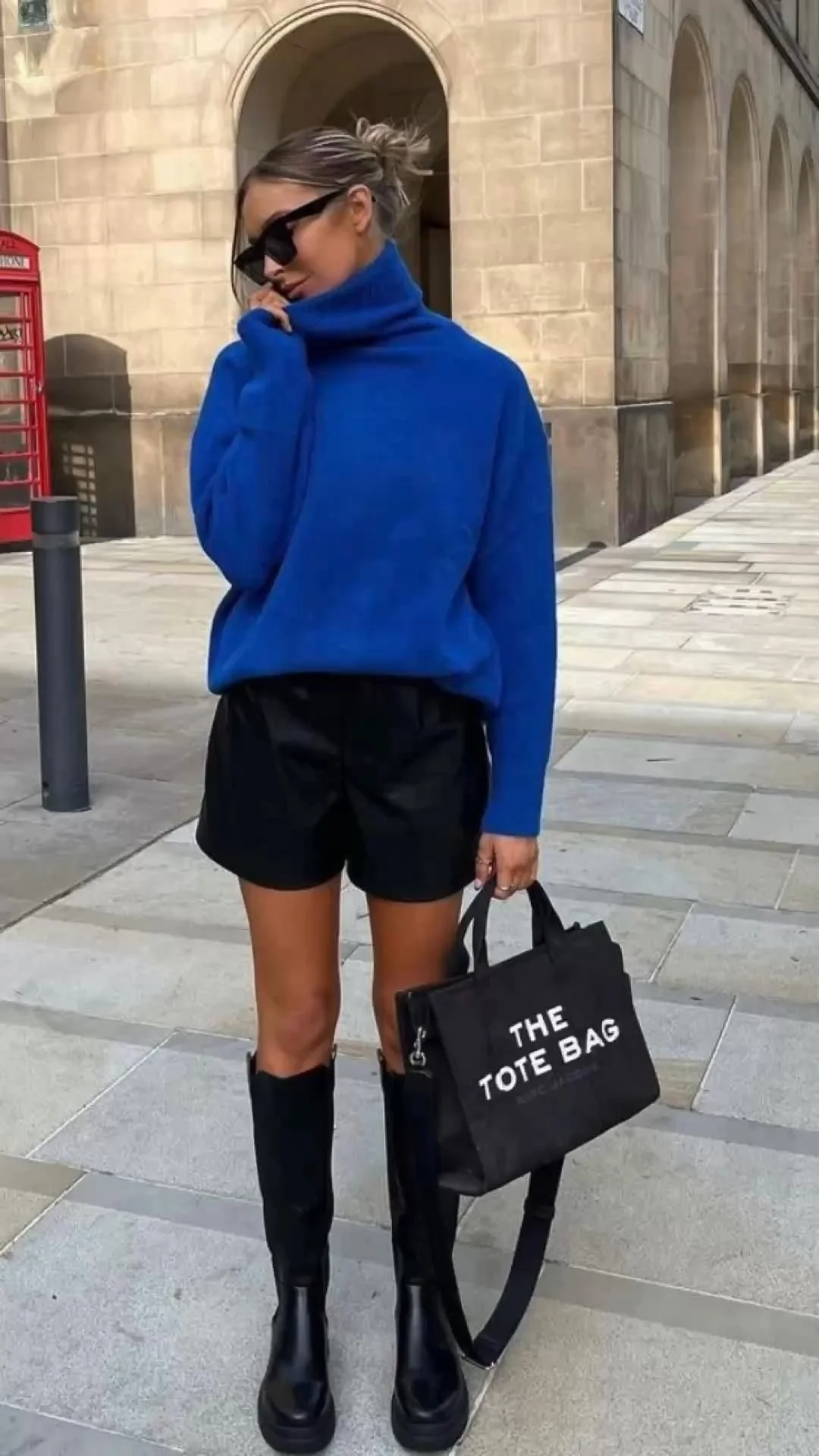 blazer with knee high boots